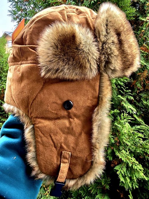 Ocieplana czapka zimowa uszatka brązowa nowa Wyprzedaż !