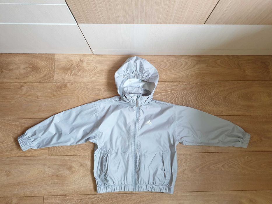 Kurtka deszczówka, przeciwdeszczowa Adidas r. 128 cm, kolor szary