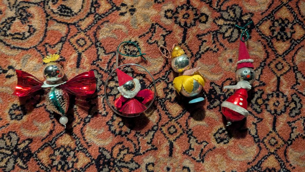 Bombki prl pajacyki 4szt