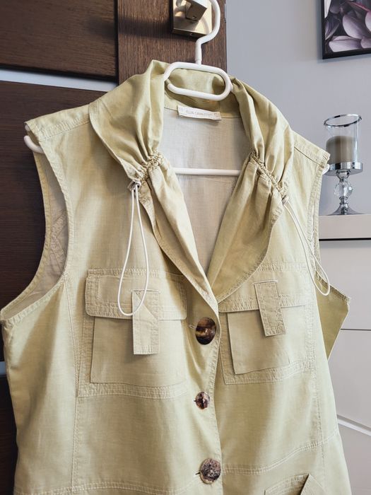 Jasnozielona bluzka kamizelka bawełna y2k Elisa Cavaletti rozmiar L