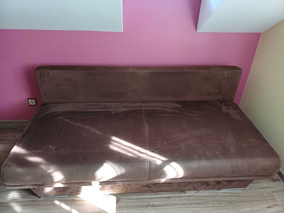 Sofa rozkladana brazowa