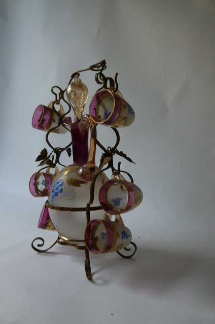 Licoreira Art Nouveau com 6 copos