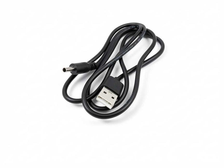 N188 Kabel Zasilający USB Na Wtyk Okrągły DC Przewód Zasilacza Czarny 1m Do Routera Modemu Latarki Zabawki Ładowarka Uniwersalny