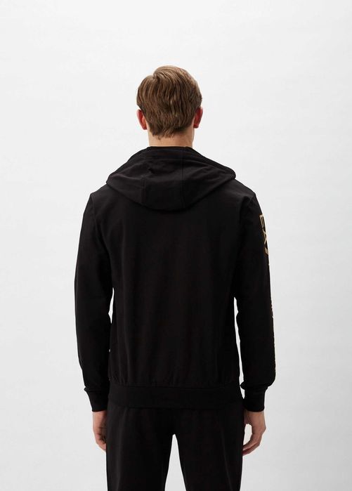 EMPORIO ARMANI EA7 męska bluza z kapturem NERO / GOLD