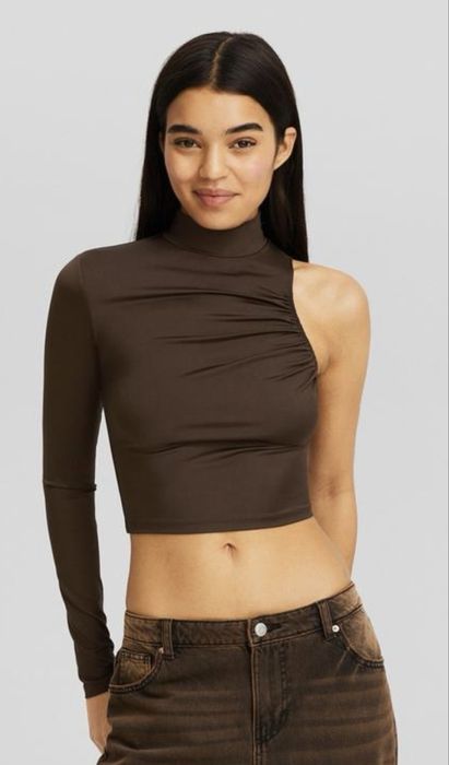 Лонгслів з одним рукавом Bershka