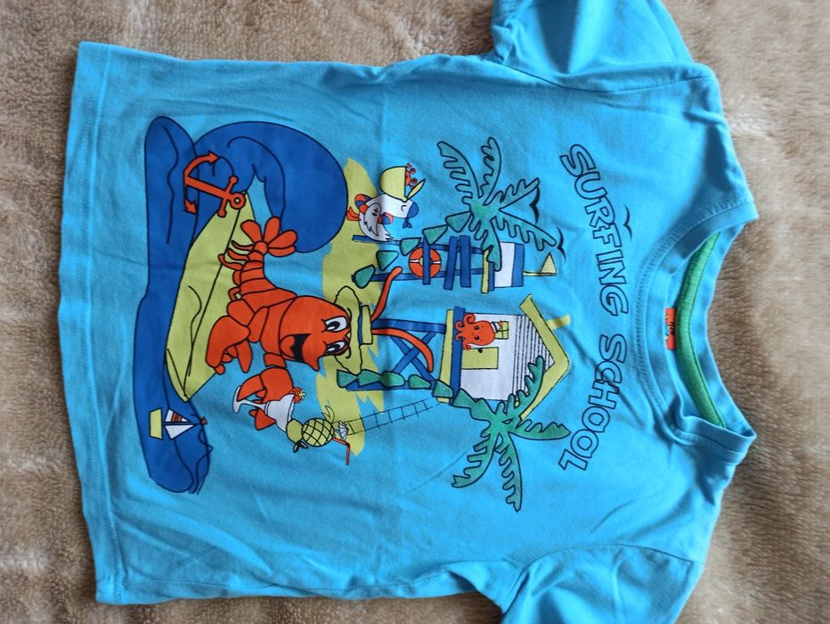 Niebieska koszulka z krótkim rękawem, t-shirt, KIK rozmiar 104