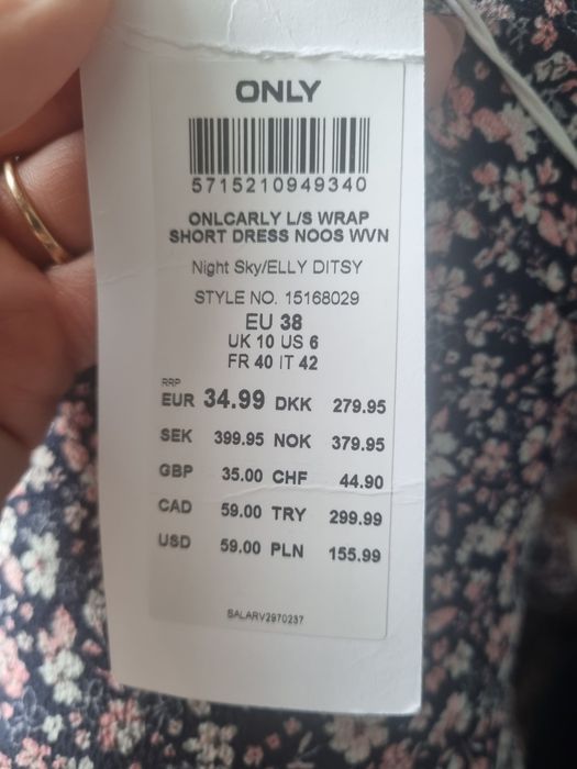 Romantyczna sukienka only Rozmiar M 38 nowa