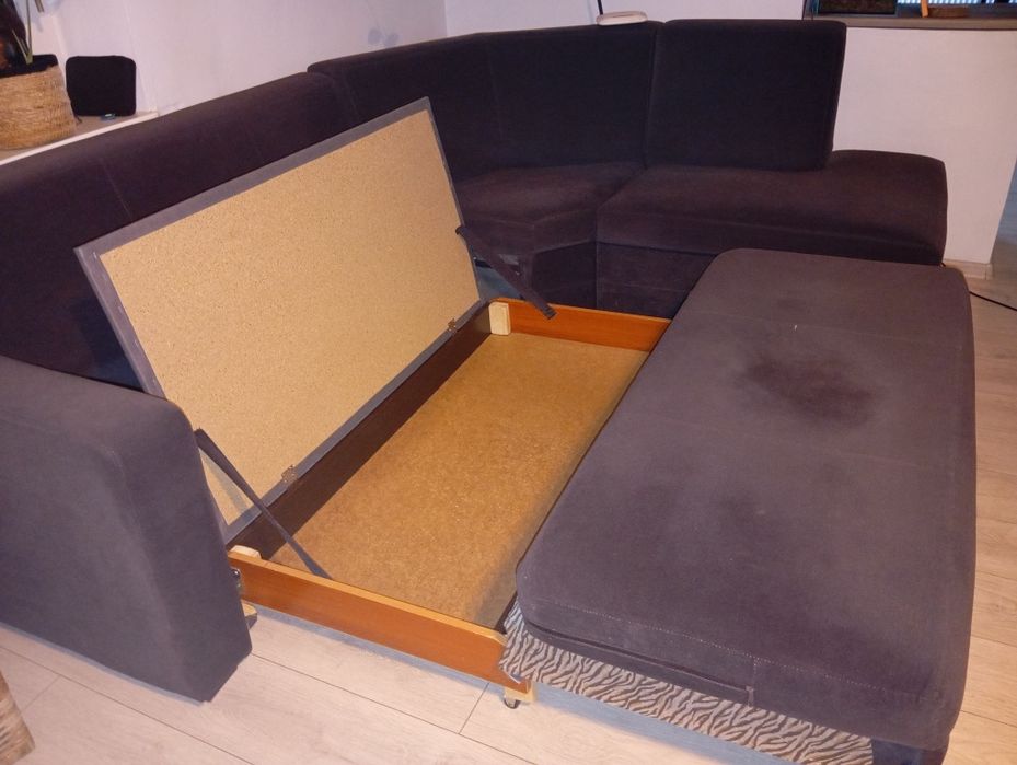 Narożnik rogówka grafit welur