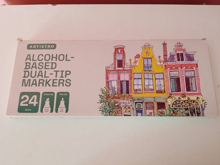 Dwustronne markery alkoholowe Artistro-zestaw 24 kolorów Dual Tip