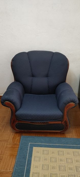 Sofá de canto poltrona individual e puff