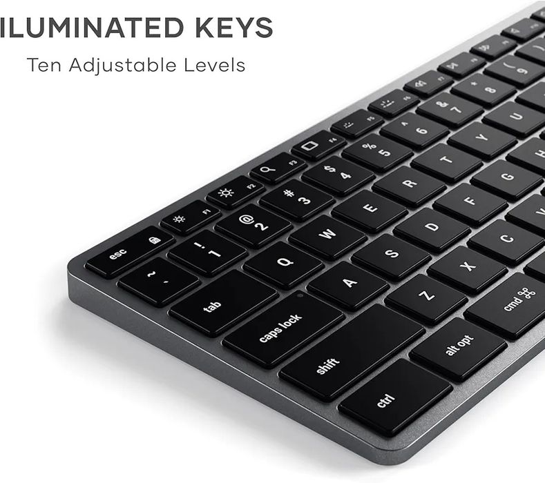 Клавіатура Satechi Slim X3 Bluetooth бездротова підсвічена сіра US