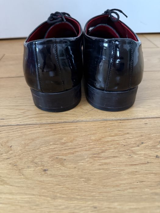 Flippo r 44 lakierowane męskie buty eleganckie pantofle skóra lakierki