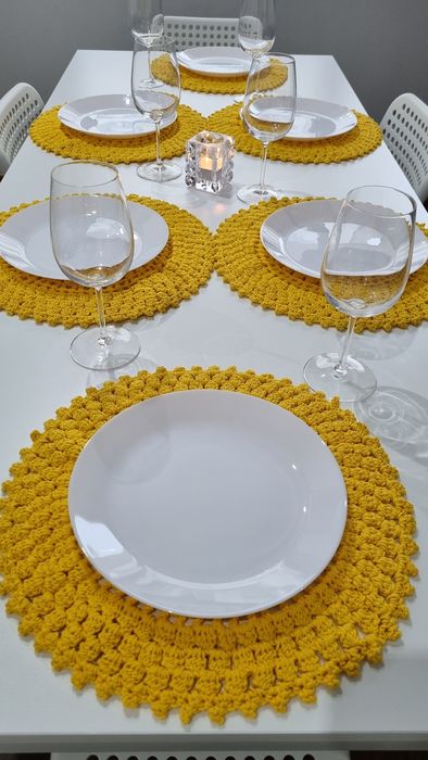 Conjunto Sousplat Crochê