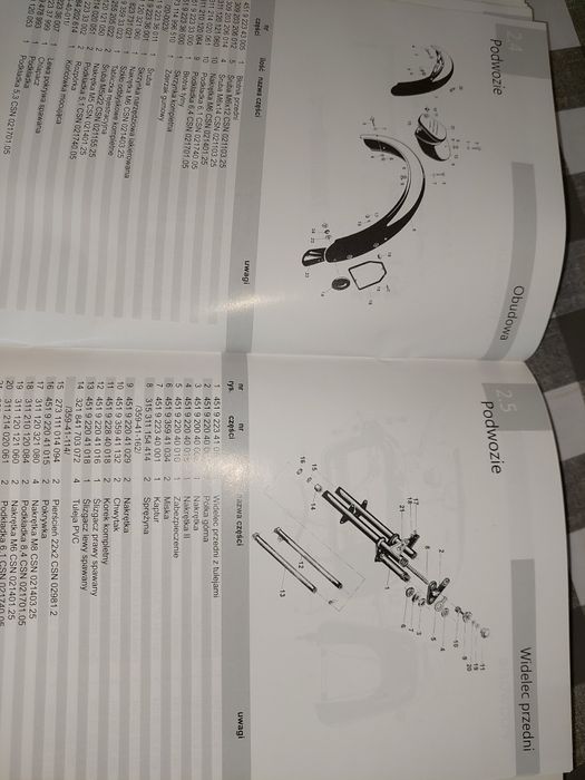 Nowy Katalog czesci instrukcja obsługi rama silnik jawa 50 mustang