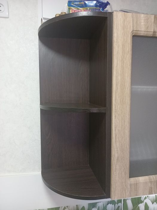 Кухонна кутова навісна шафа+шафа для посуду+кутова поличка