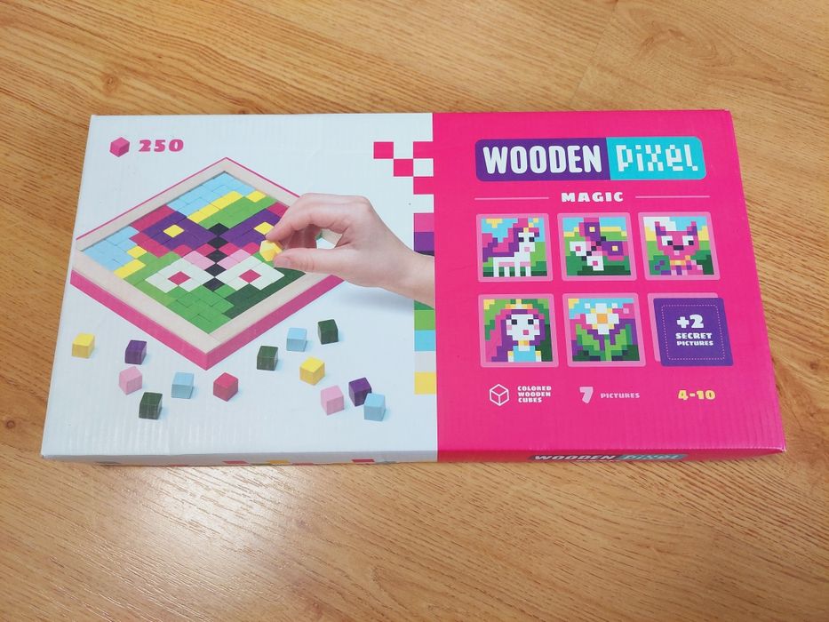 4+ Cubika Wooden Pixel Magic drewniana mozaika układanka