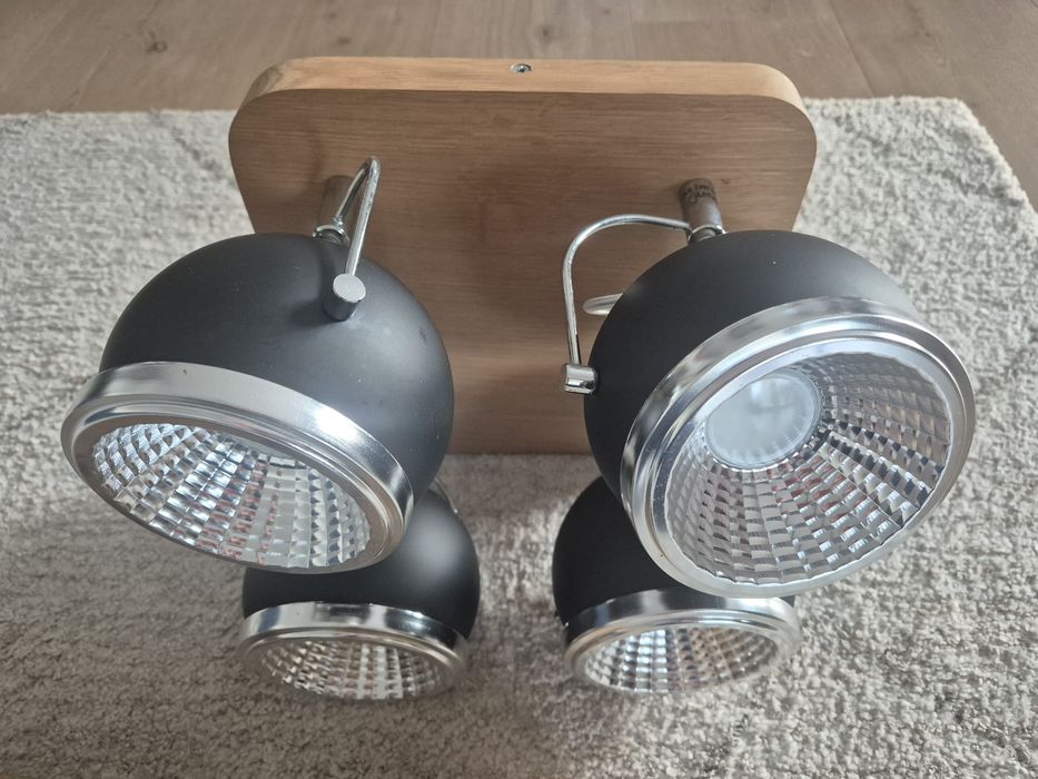 Lampy retro / loft Spot light Ball Wood