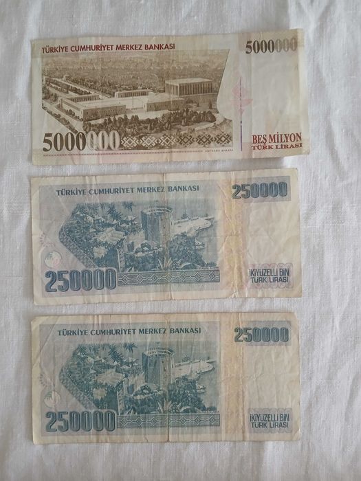 Stare liry tureckie banknoty