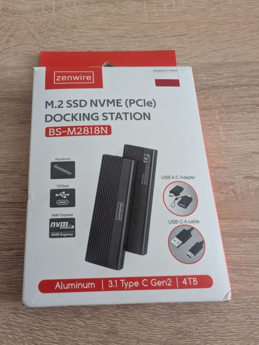 Obudowa dysku M.2 NVMe Zenwire BS-M2818N | USB-C 10Gbps | Aluminium