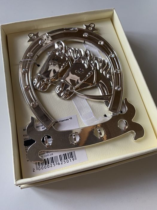 Підкова латунь,підкова з гачками, ключ( срібне покриття)