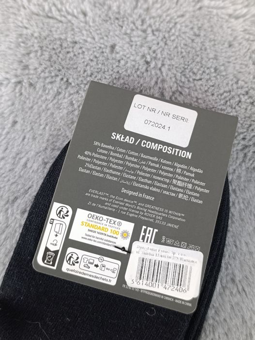 Skarpetki Everlast 3 pary sportowe czarne rozmiar 35 38