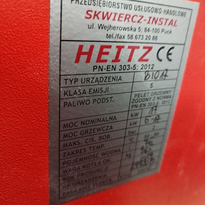 Kocioł Heitz 17kw pellet