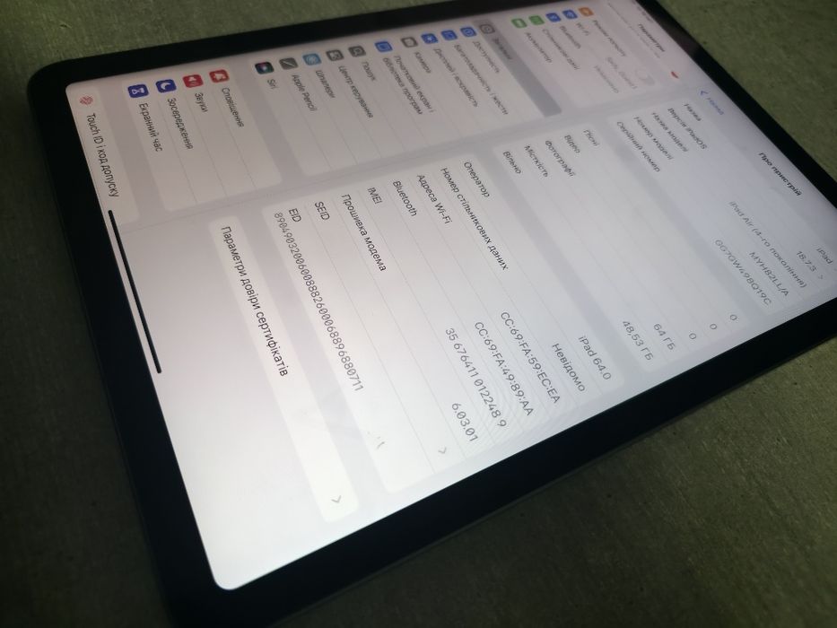 iPad air 4.64GB. Space Grey. LTE Сім карта. Як новий. Гарантія