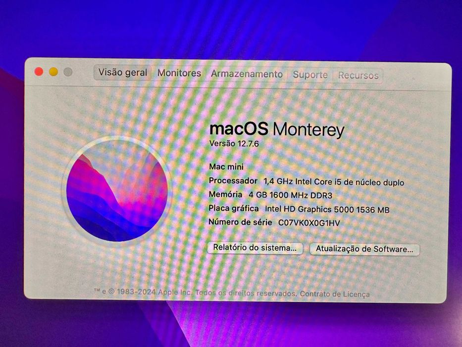 Apple Mac mini (Late 2014) – Intel Core i5 / 4GB RAM / macOS Monterey – Funcional