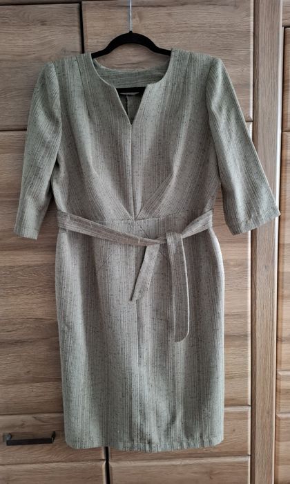 Casulowa sukienka z paskiem, rozm. L