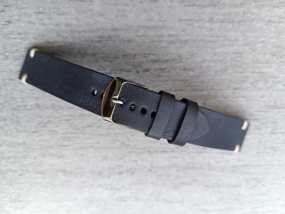 Skórzany pasek zegarka 18 mm szerokości kolor ciemnoszary