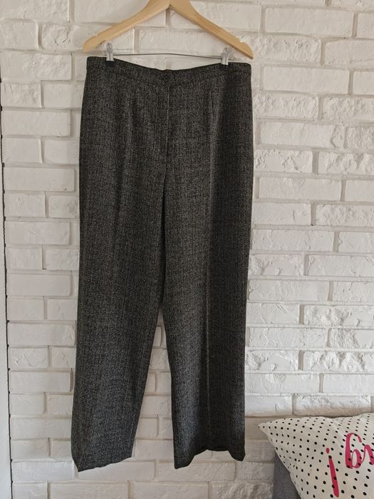 eleganckie spodnie creased wide leg wysoki stan elegant classic