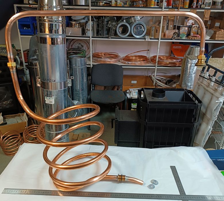 Комплект, дистиллятор, охладитель, змеевик, трубка медная ф19.05мм