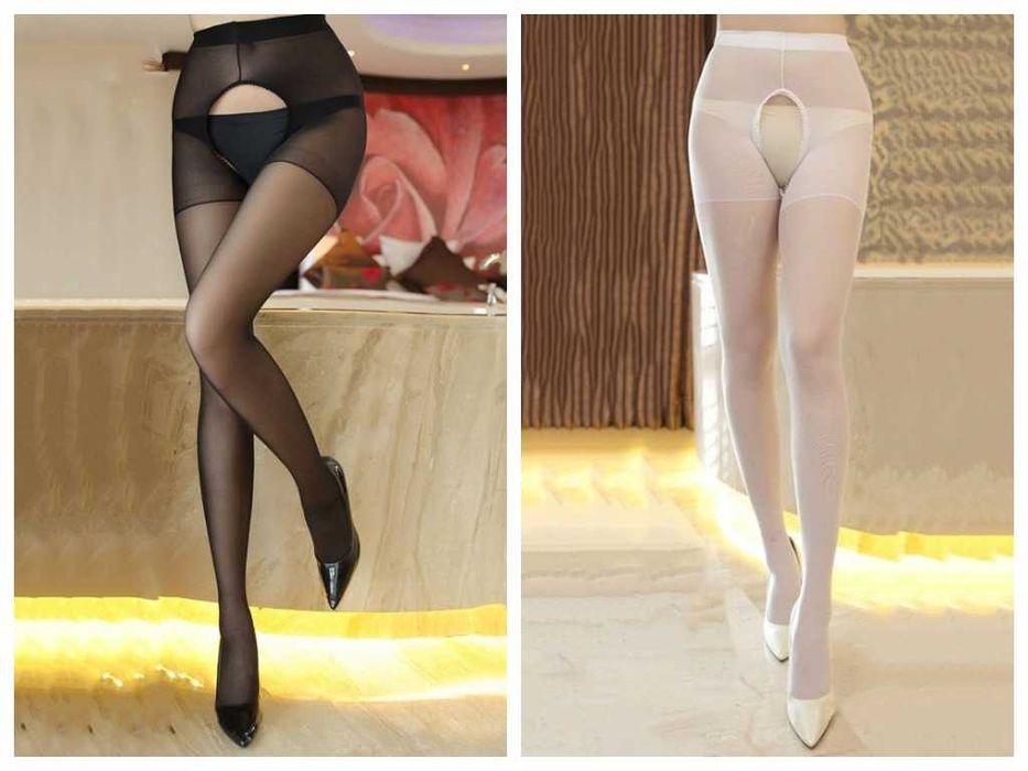 Эротические колготы капроновые с вырезом панчохи колготи чулки білизна