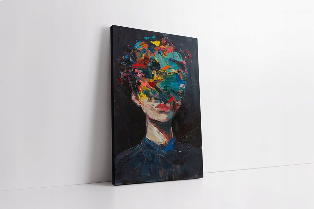 Obraz na płótnie "Abstrakcyjny Portret Kobiety" 80x120 cm