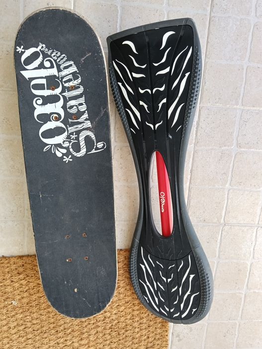 Conjunto skate e waveboard