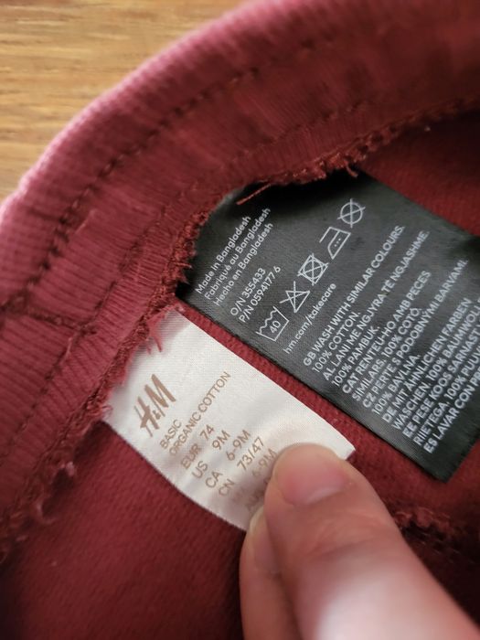 Spodnie dresowe niemowlęce h&m 74