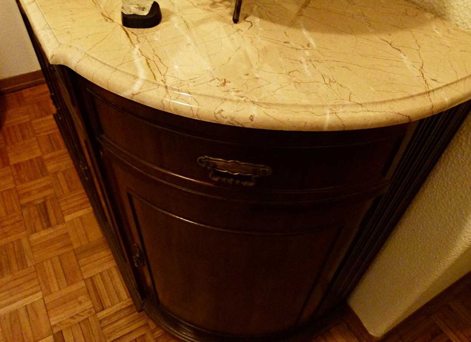 Móvel de entrada/corredor+ espelho com topo em pedra mármore