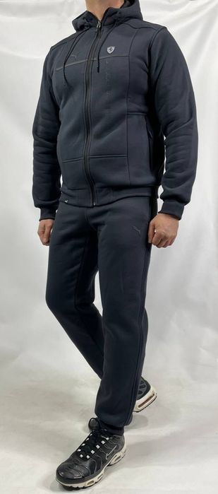 Мужской спортивный костюм Puma зимний теплый на флисе