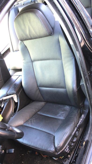 FOTEL LEWY KIEROWCY BMW E60 E61 LIFT KOMFORT CZARNA SKÓRA PAMIĘĆ EUROPA