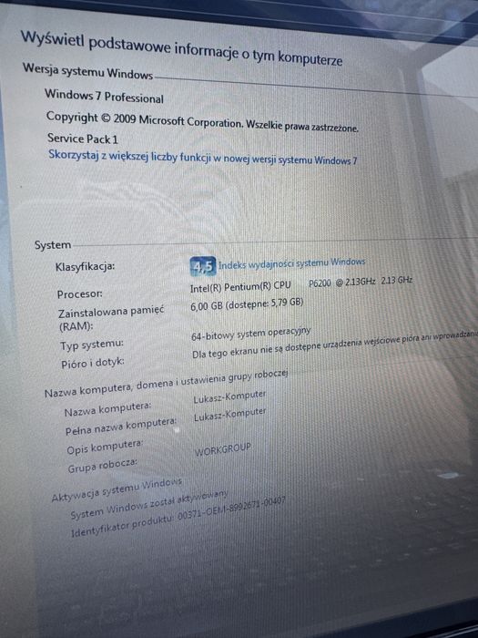 Laptop Asus  K72F-TY096V 17,3 bardzo dobru stan , sprawny!