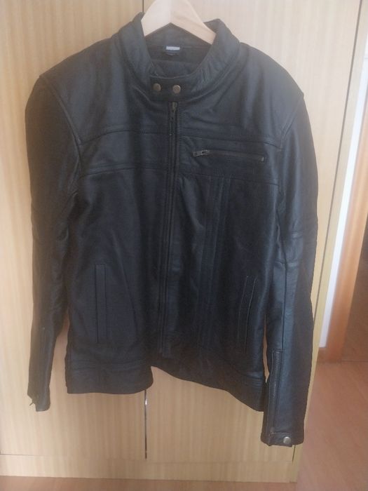 Casaco Motard classico em cabedal