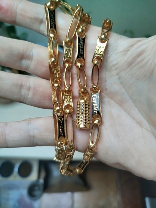 Piękny łańcuszek Cartier -81 g-w złoceniu -18k-750