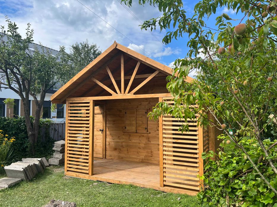 Domek letniskowy ogrodowy drewniany z tarasem "Orlando" 5x4