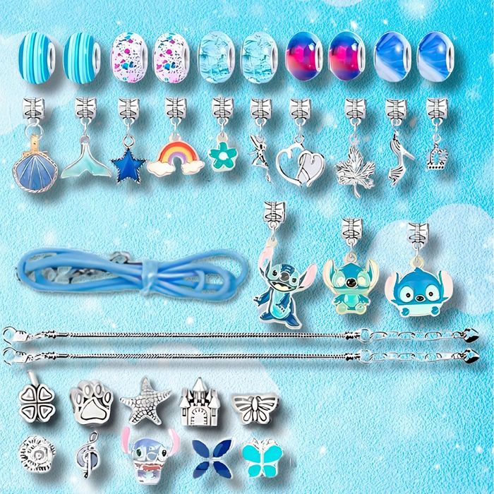 Zestaw do robienia bransoletek biżuterii koraliki charms stitch