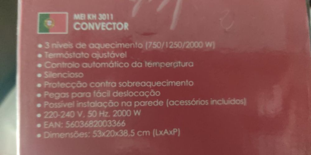 Aquecedor com 3 níveis de aquecimento