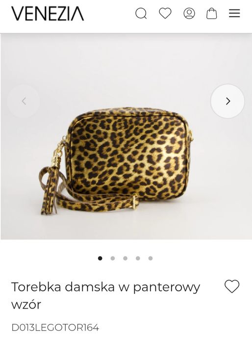 VENEZIA torebka damska,wzór "panterka"