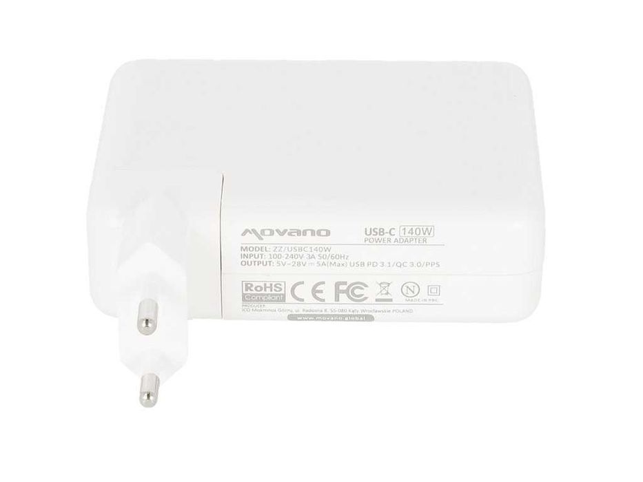 Zasilacz Ładowarka Movano 140W USB-C white MacBook M1 2022 M2 2023