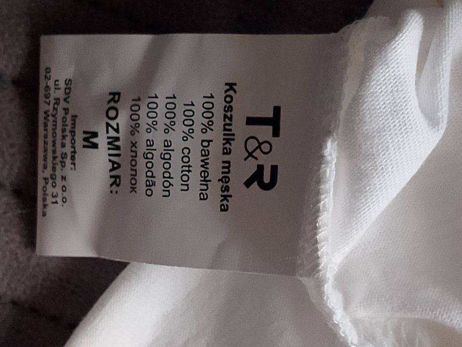 Nowa koszulka t-shirt męski biały Tom &Rose r.M