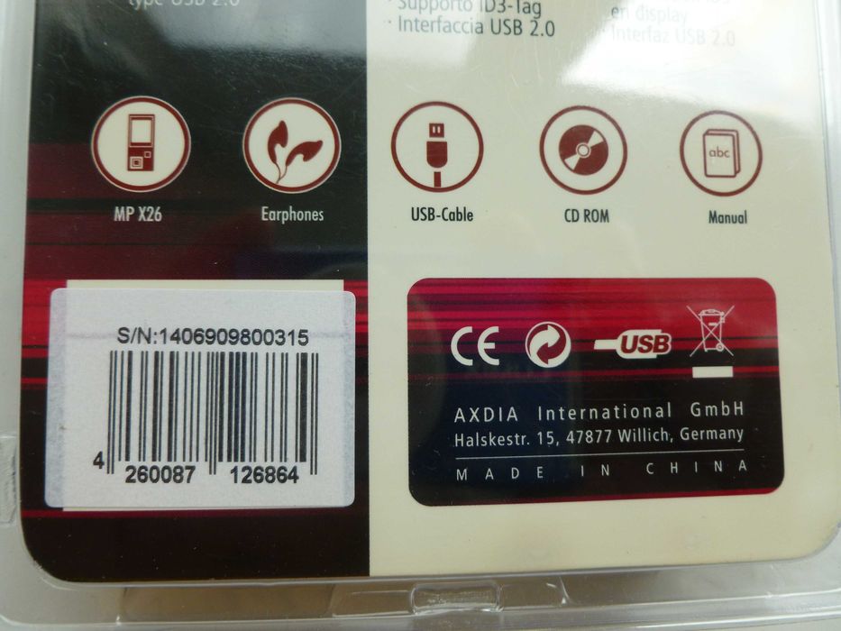 mp3 плеер Odys с дисплеем 1,5'' память 4Gb оригинал, Германия