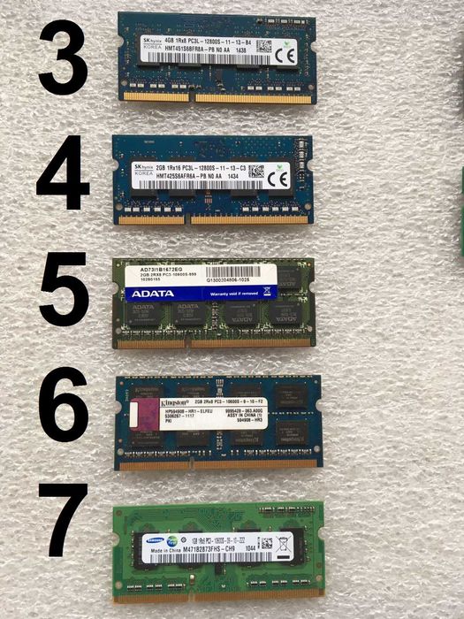 Оперативная память SoDimm DDR4, DDR3, DDR 4 Gb, 2 Gb,1Gb для ноутбука,